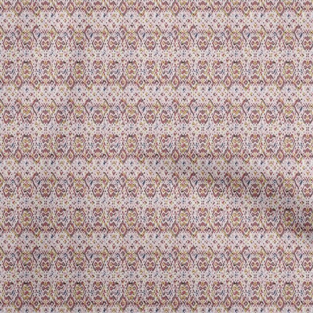 oneOone Rayon Light Pink Fabric Asian Kilim Craft Projects Decor Fabric Printed By The Yard 56 Inch Wide