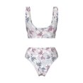thumbnail image 6 of Rocae Lilies Flowers for Bikini Set for Women Two Piece Sexy High Swimsuits Split Crossover Bikini Large, 6 of 9
