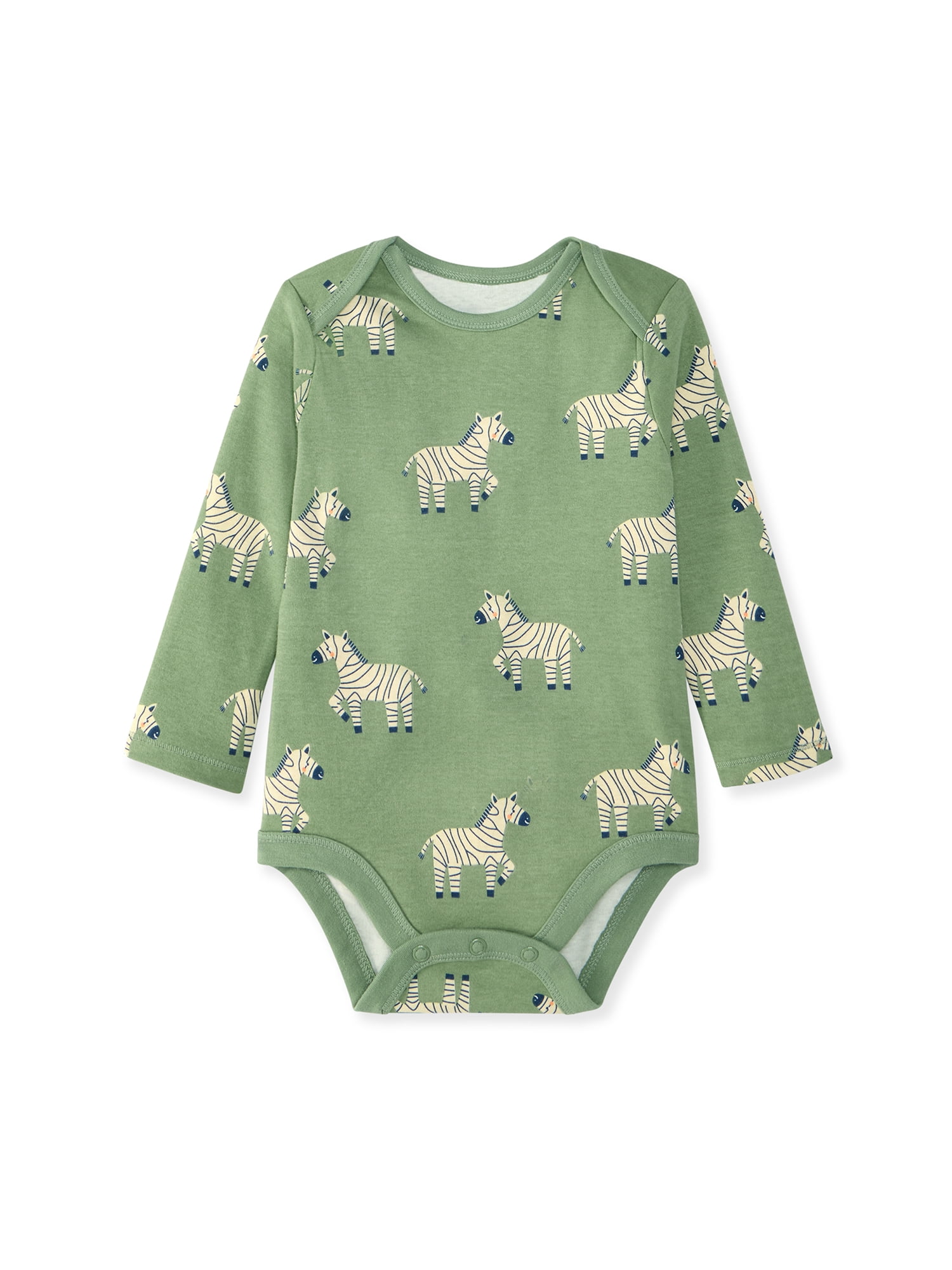 Garanimals Newborn & Baby 100% Cotton Long Sleeve Bodysuits, Sizes 0–24M, 4-Pack