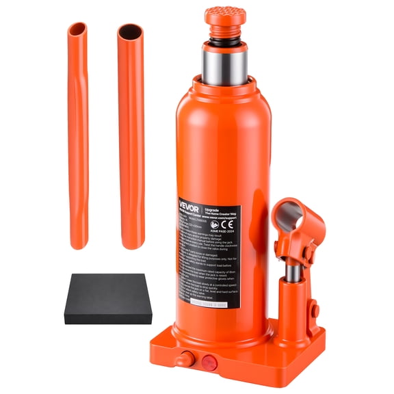VEVOR Hydraulic Bottle Jack 6 Ton (13227.7 lbs) 8.66"-16.93" Lifting Range, for Full-Size SUV, Light-Duty Pickup, Commercial Van, Auto Repair House Lift,Multi-Directional Welded Jack with Long Handle