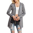 thumbnail image 3 of Cueply Womens Cardigan Long Sleeve lightweight Striped Open Front Casual Button Loose Knit Sweater, 3 of 6