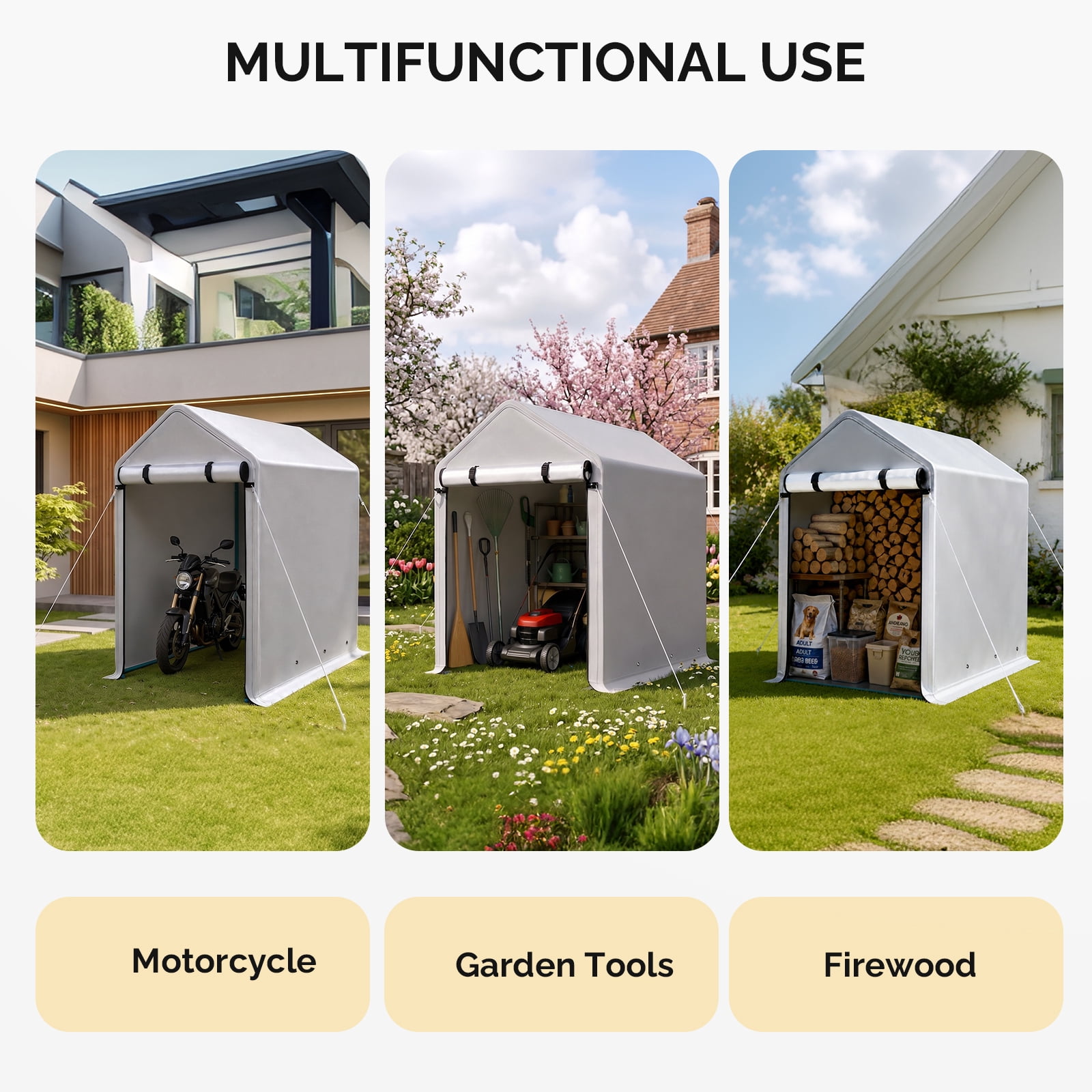 3x6 FT Storage Shed, Heavy Duty Bike Tent