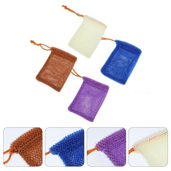 WESIEVYA 4pcs Rubbing Towels Nylon Body Exfoliator Scrubber for Soap Storage Household Items Bathing