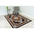 thumbnail image 5 of Glamour Thick Plush Oriental Area Rug Traditional Carpet Floral Medallion Design-206 (2'6"x7'9" Runner,Espresso), 5 of 11