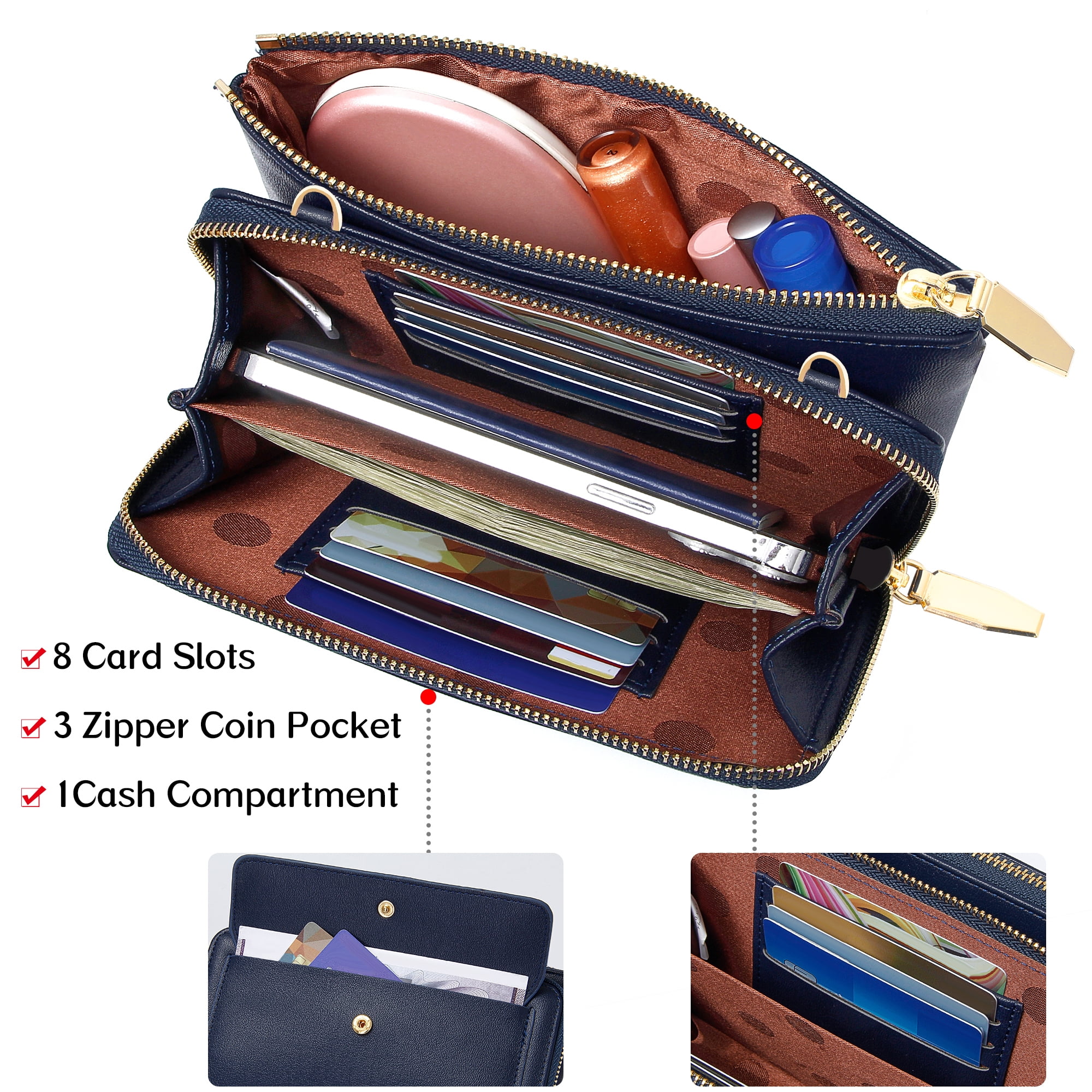 Small Crossbody Bag for Women Cell Phone Wallet Purse Mini Shoulder Handbags with Card Slots