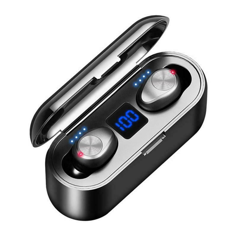 COAHMART F9 TWS Wireless Bluetooth 5.0 Earbuds, IPX7 Waterproof Touch Headphones in-Ear Sports Running Earphone, Build in 2000mAh Power Bank Headset for Headphones & Microphone and so on