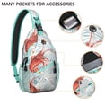thumbnail image 4 of Beach and Coral Pattern Lightweight Travel Sling Backpack Durable Multipurpose Crossbody Bag with Tropical Fish and Marine Life Design for Hiking and Outdoor Use, 4 of 5