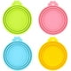 thumbnail image 1 of IVIA Tapas para latas de alimentos para mascotas, tapas universales de silicona sin BPA para alimentos para perros y gatos, una tapa para la mayoría de los alimentos enlatados para perros y gatos de tamaño estándar (paquete de 4 multicolor) Ormromra DLM46, 1 of 6