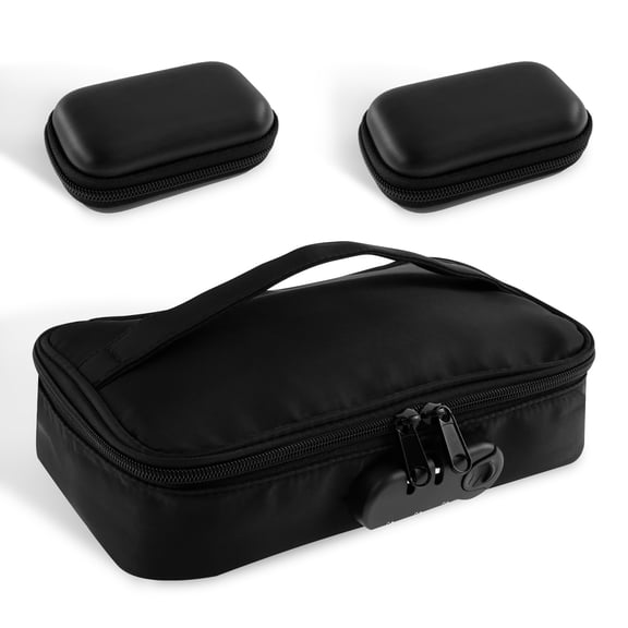 NUAHRHY Lockable Toy Storage Bag Portable Locking Storage Bag with Mini Zipper Box Lightweight Organizer Bag Practical Bag Convenient Bag for Women Men 10.24*5.91*2.76in 3.35*3.35*1.57in