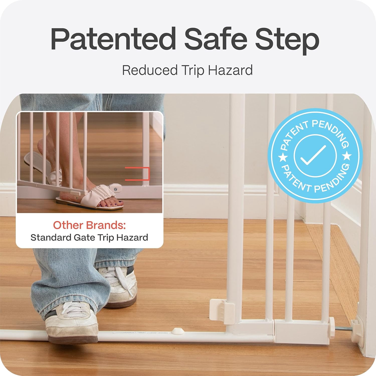 Perma Child Safety 28.8-40.1" Safe Step Baby Gate with Rental Safe Wall Protectors