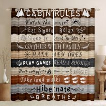 jejeloiu Lake House Blackout Curtains Set of 2 (52x84 Each),Rustic Farmhouse Cabin Window Curtains For Boys Teens