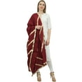 thumbnail image 4 of Phagun Indian Women's Designer Chunni Cotton Dupatta Ethnic Stole Scarves-Maroon, 4 of 5