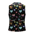 thumbnail image 4 of ZTKWD Mens Suits Vest Valentines Lip Heart Print Pattern Button Down Blazer Fashion Lightweight Slim Casual Suit Jacket, 4 of 5