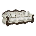 thumbnail image 4 of ACME Pierce Fabric Upholstered Tufted Sofa with 5 Pillows in Beige & Cherry, 4 of 6