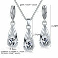 thumbnail image 6 of SmartBy Silver Drop Jewelry Set for Women Cubic Zircon Teardrop Dangle Earrings And Necklace Set for Wedding Bridal Accessories, 6 of 7