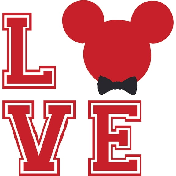 Love Bow Disney Cartoon Customized Wall Decal - Custom Vinyl Wall Art - Personalized Name - Baby Girls Boys Kids Bedroom Wall Decal Room Decor Wall Stickers Decoration Size (30x30 inch)