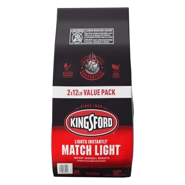 Kingsford Match Light Instant Coal 12 Lb 2 Count Walmart Com Walmart Com