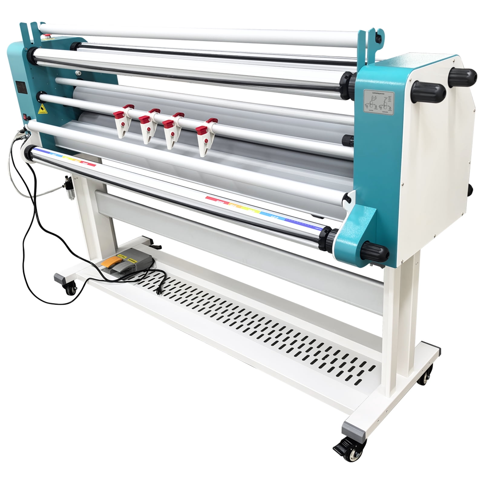 64inch Automatic Pneumatic Laminating Machine Pneumatic Single Sided Cold Laminator 110V 10m/min 0-60˚C Without Air Compressor