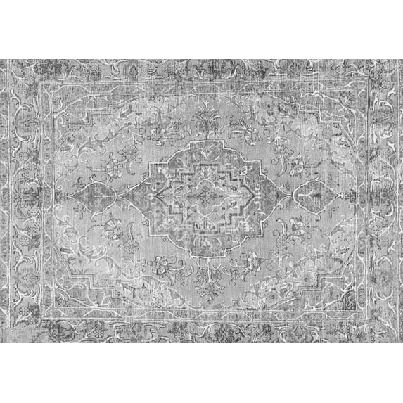 Ahgly Company Indoor Rectangle Medallion Gray Traditional Area Rugs, 5' x 7'