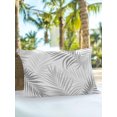 thumbnail image 6 of Outdoor Pillows Waterproof, Gray Palm Leaf Bedding Throw Pillows with Insert for Couch Sofa Bed, Tropical Botanical Leaves Minimalist 12x20 Inch Pillowcases Decorative Camping Patio Pillow Set of 1, 6 of 8