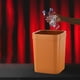 thumbnail image 4 of Cubo de basura cuadrado de ratán compacto para inodoro Naranja, 4 of 7