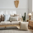 thumbnail image 4 of Striped Throw Pillow Covers Set of 2 Beige Textured Boucle Chic Morden Boho Accent Farmhouse Square Decorative Couch Pillow Covers for Home Decor Bed Sofa Living Room, 4 of 7
