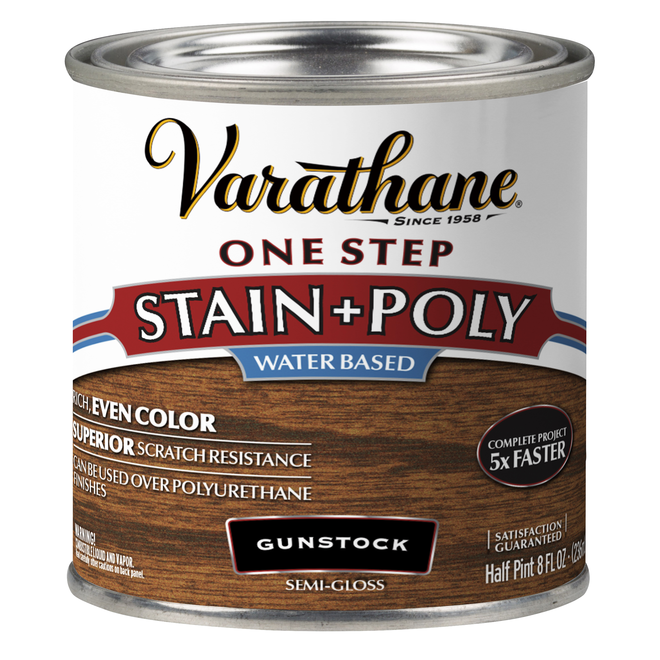 4 Pack, Gunstock, Varathane Stain + Polyurethane, Semi-Gloss -384365, Half Pint