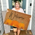 thumbnail image 2 of TIELUTT Thanksgiving Home Autumn Front Door Door Mat Carpet Floor Mat Decoration Fall Throw Blankets Designer Throw Fuzzy Blanket with Pom Poms Creme Throw Blanket 5x7 Rugs for Living Room, 2 of 3