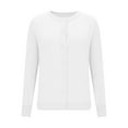 thumbnail image 4 of Cotton Sweaters for Women Button Down Cardigan Long Sleeve Crew Neck Soft Knit Blouses Casual Spring Fall Clothes (XL, White), 4 of 7
