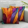 thumbnail image 3 of Creowell Feathers Colorful Pile Throw Pillow Cover for Sofa Couch Bedroom Car Home Decor High-Quality 1PC 12x12in, 3 of 5