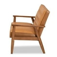 thumbnail image 3 of Bowery Hill 17.3" Mid-Century Leather/Wood Loveseat in Walnut Brown, 3 of 8