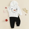 thumbnail image 3 of Okbabeha Toddler Baby Girl Boy Christmas Outfits Snowman Costume Long Sleeve Sweatshirt Hoodie Top+Pants Set Winter Clothes, 3 of 7