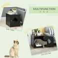 thumbnail image 4 of PawHut Cat Litter Enclosure End Table with Magnetic Door, Black, 4 of 10