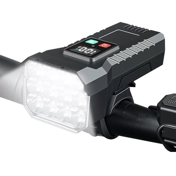 Bike Lights for Night Riding, 3500LM Super Bright Bike Headlight with Horn, Battery Level Display, USB Rechargeable Bicycle Light