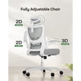 thumbnail image 3 of CHITOOMA Ergonomic Office Chair, Computer Desk Chair with High Back Mesh and Adjustable Lumbar Support Rolling Work Swivel Task Chairs with Wheel 3D Armrests and Headrest,Gray, 3 of 7