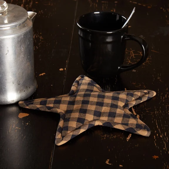 Vhc Brands Trivet Navy Star Primitive 10In Quilted Cotton Kitchen Table Decor