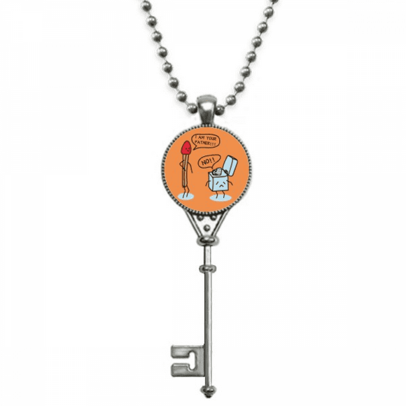 Lighter Match Life Consanguinity Pendant Vintage Necklace Silver Key Jewelry
