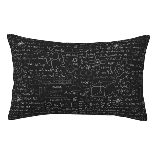 Fotbe Chemistry Formulas 3 Funda de Almohada Decorativa Estilo Occidental, Lujo en Algodón, Fundas para Almohadas King, Cojín Estampado para Decoración del Hogar-14"x20"
