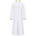 thumbnail image 2 of Haitryli Unisex Kindergarten Preschool Graduation Gown Color Block Choir Robes Church Baptism Costume White 8, 2 of 5