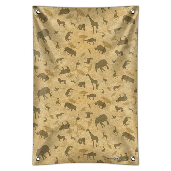 Africa Animal Silhouettes All Over Pattern Home Business Office Sign