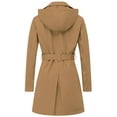 thumbnail image 2 of Chrisuno Women's Long Trenchcoat Double Breasted Trench Coat Water Resistant Classic Peacoat with Belt Camel 3XL, 2 of 5