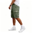 thumbnail image 5 of BRANROY Mens Designer Cargo Shorts Relaxed - Elastic Waist Multi‑Pocket Casual Shorts, Ideal for Running Shorts, Hiking Shorts, and Beach Shorts with Fashionable Style,Army Green,L, 5 of 8