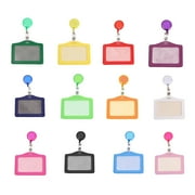 Dtydtpe card holder 12 Retractable Badge Holders With Horizontal ID Card Holder, Retractable Buckle, Certificate Cover And Chest Card Cover