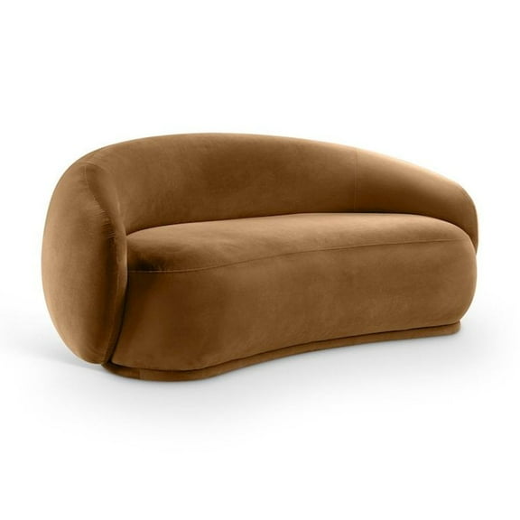 Meridian Furniture Emery Saddle Velvet Loveseat