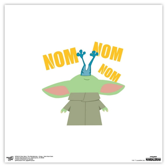 Gallery Pops Star Wars: The Mandalorian - Grogu - Nom Nom Nom Wall Art, Unframed Version, 12" x 12"