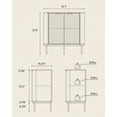thumbnail image 2 of Modern Corner Cabinet, Fluted Wood Floor Storage Cabinet with Adjustable Shelf, Freestanding Narrow Organizer for Living Room Kitchen, Light Oak, 2 of 15