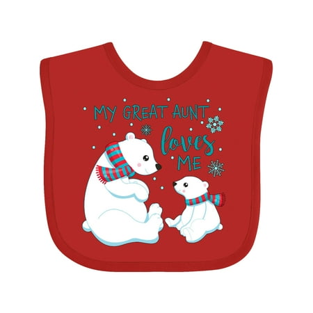 

Inktastic My Great Aunt Loves Me- Cute Polar Bears Boys or Girls Baby Bib