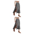 thumbnail image 3 of Sonducket larga dividida Estética Vacaciones Moda Primavera Verano Ropa Club Banquete Disfraces Accesorios Negro XXL Negro XXL 2piezas, 3 of 6