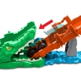 thumbnail image 4 of Hot Wheels Monster Trucks Crocodile Crash Challenge Playset & 1:64 Scale Mega-Wrex Toy Vehicle, 4 of 7
