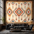 thumbnail image 6 of Geometric Diamond Motif Against Cream Background, Serene Boho for Home Decor Enthusiasts, Geometric Wall Art, Housewarming Gift, Tapestry Wall Hanging for Living Room and Bedroom, 6 of 7